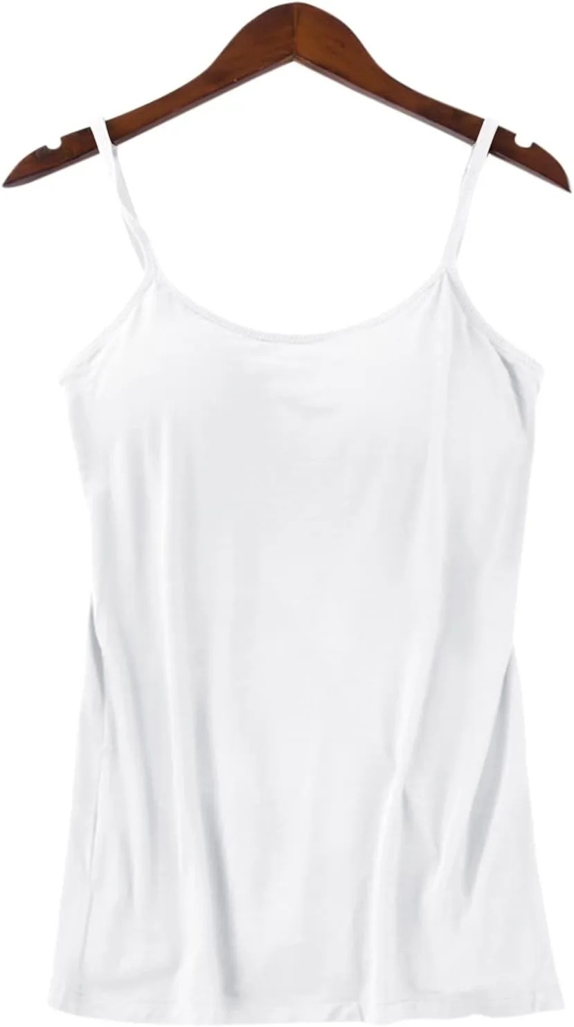 Camisoles for Women with Built in Bra Scoop Neck Built-in Bra Tanks Camisole Sleeveless Summer Tops Casual Cami Vest