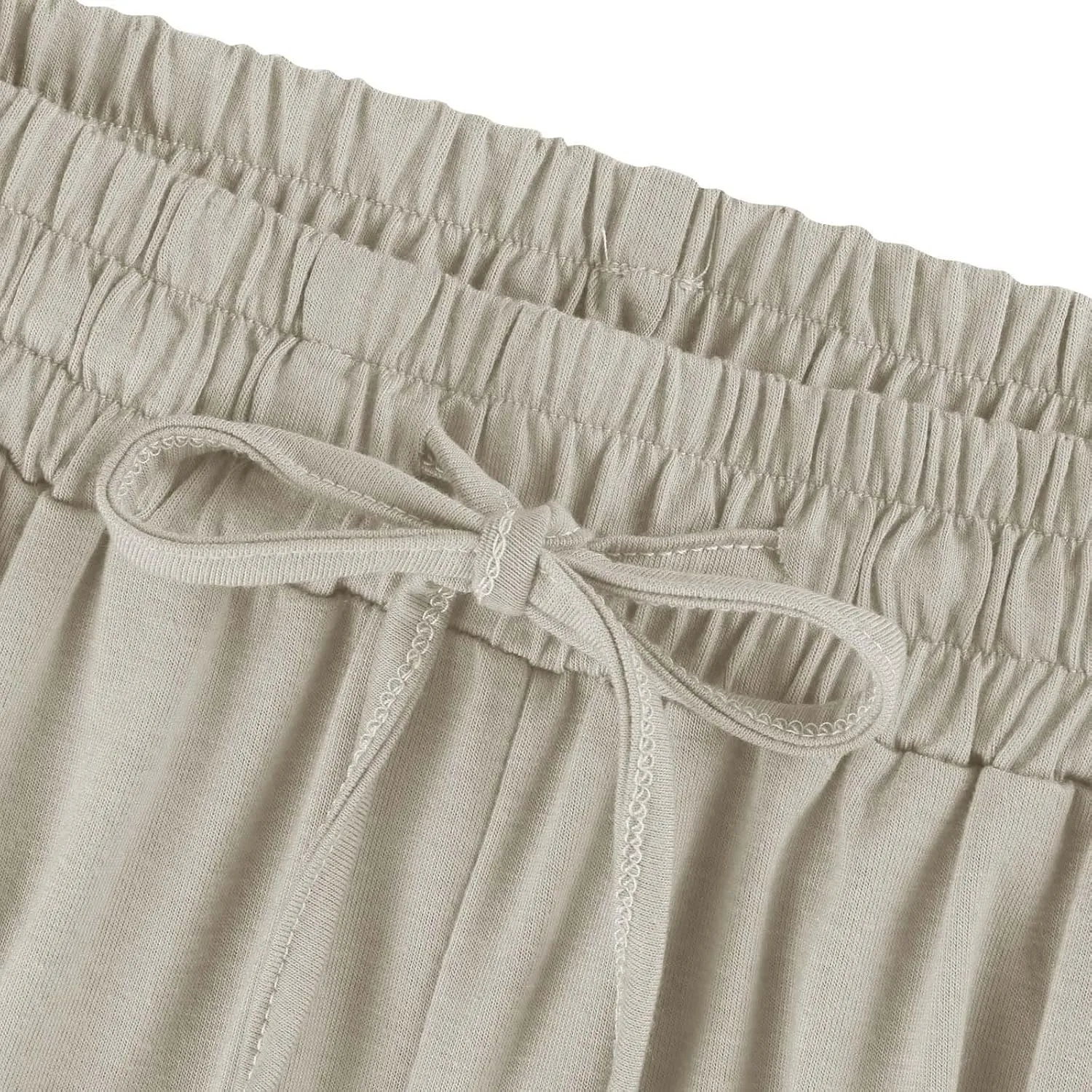 Capri Pants for Women Baggy Drawstring Waist Wide Leg Capris Casual Athletic Cropped Yoga Pants with Pockets