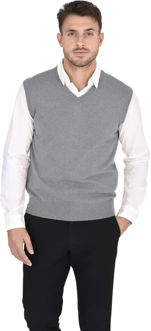 Cashmeren Men's Basic V-Neck Sweater Vest 100% Pure Cashmere Sleeveless Gilet Pullover