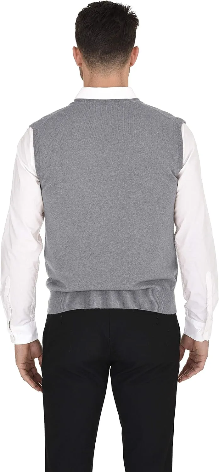 Cashmeren Men's Basic V-Neck Sweater Vest 100% Pure Cashmere Sleeveless Gilet Pullover