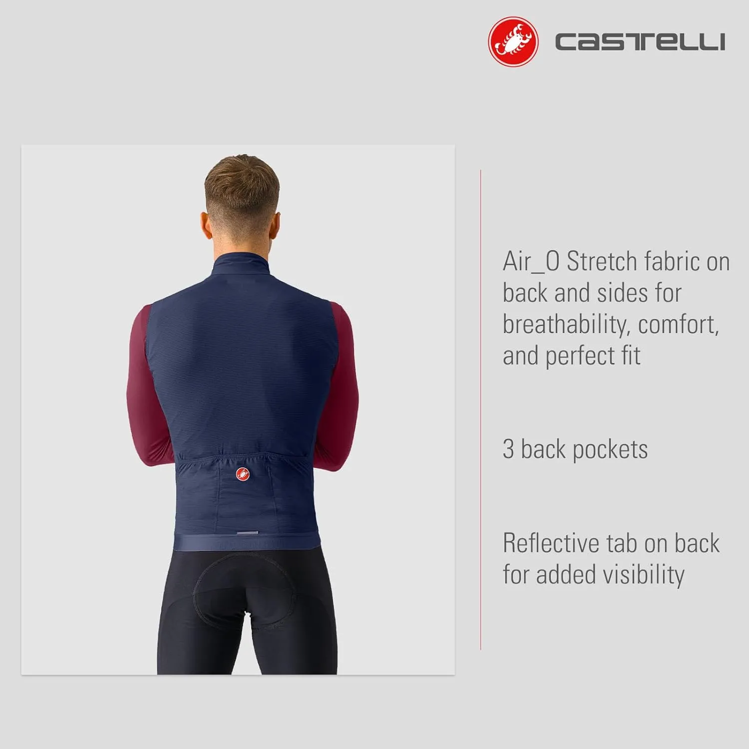 CASTELLI Mens Espresso Vest, Windproof Shell Vest for Road Cycling & Gravel Biking