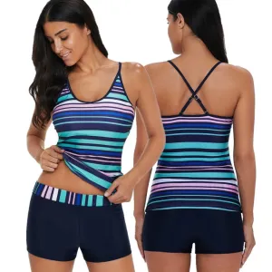 Casual Fashion swimwear women bikini set beach bikinis push up bikinis swimsuit Women Striped tankini mujeres dos piezas cupshe