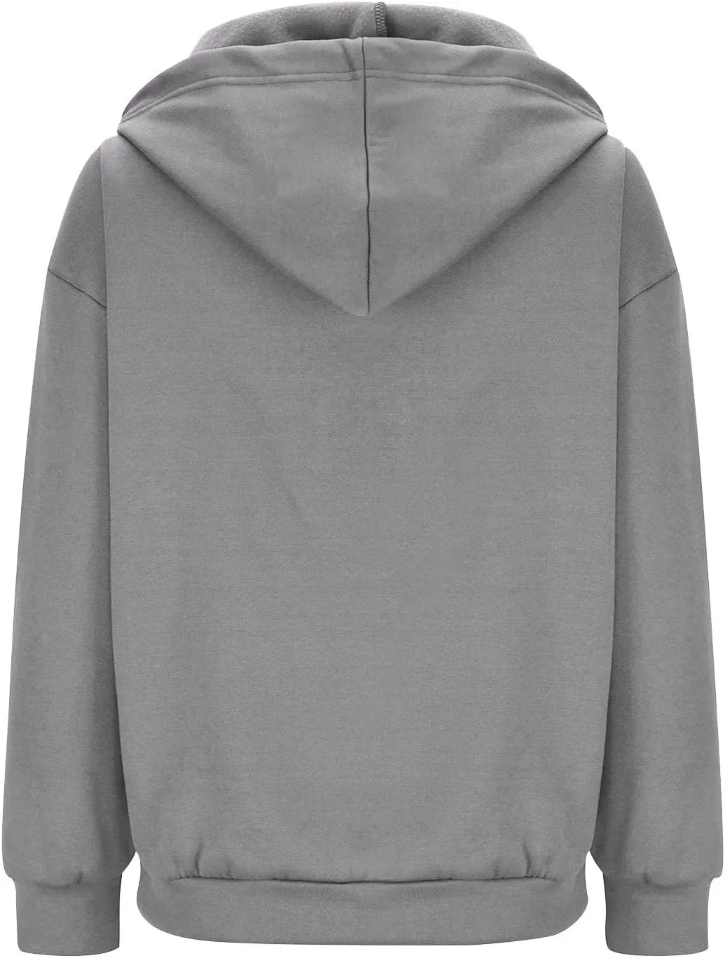 Cbcbtwo Zip Up Hoodies for Women Y2K Oversized Solid Sweatshirts Teen Girl Fall Casual Drawstring Jackets Loose Fleece Tops
