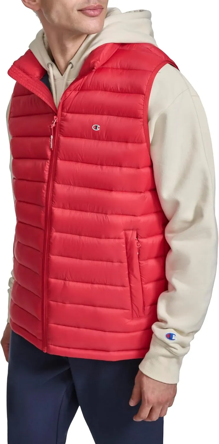 Champion Men's Packable Puffer Vest with Stand Collar