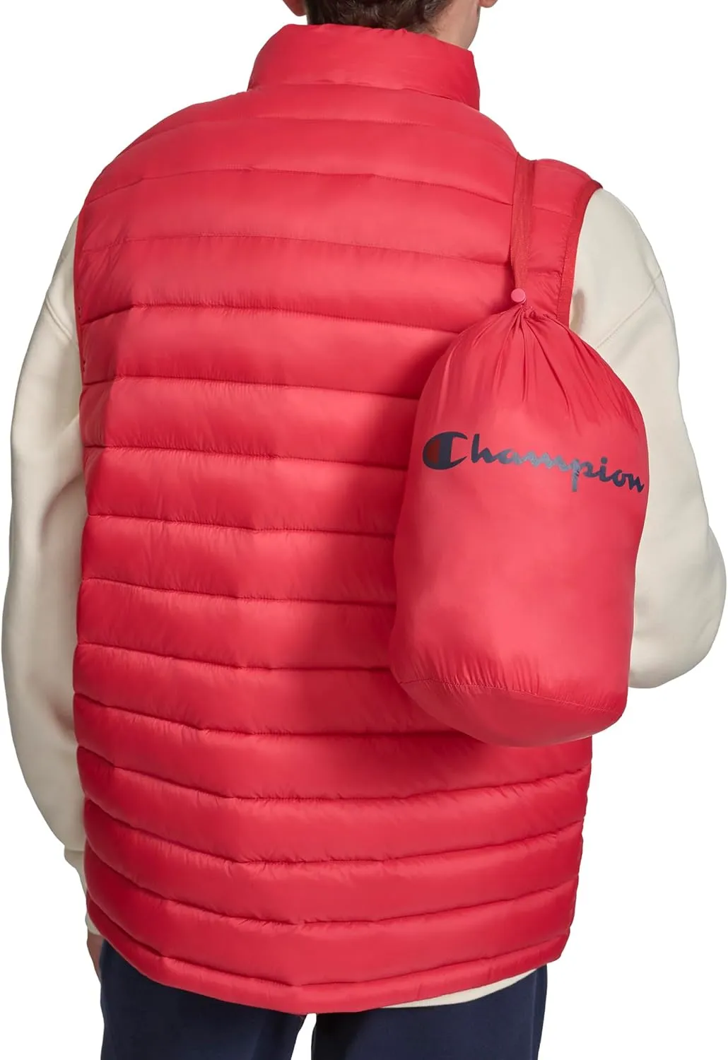 Champion Men's Packable Puffer Vest with Stand Collar