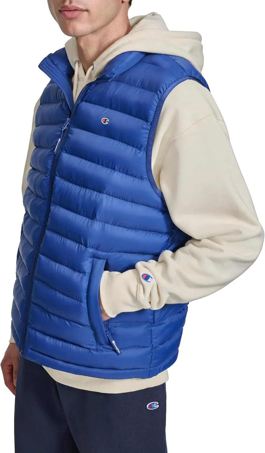 Champion Men's Packable Puffer Vest with Stand Collar
