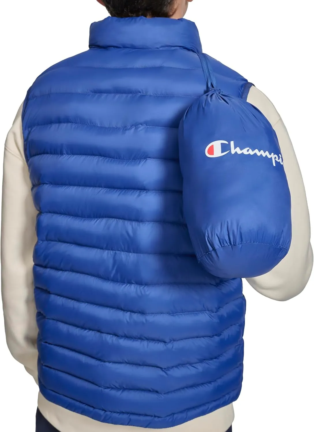 Champion Men's Packable Puffer Vest with Stand Collar