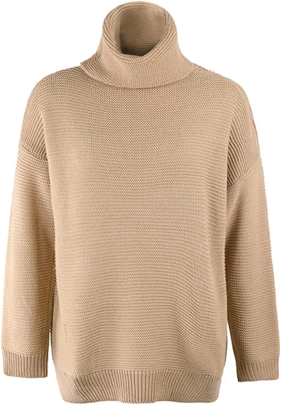 CHARTOU Women Chunky Knitted Turtleneck Sweater Oversized Cable Knit Sweater Pullover Warm Jumper Top