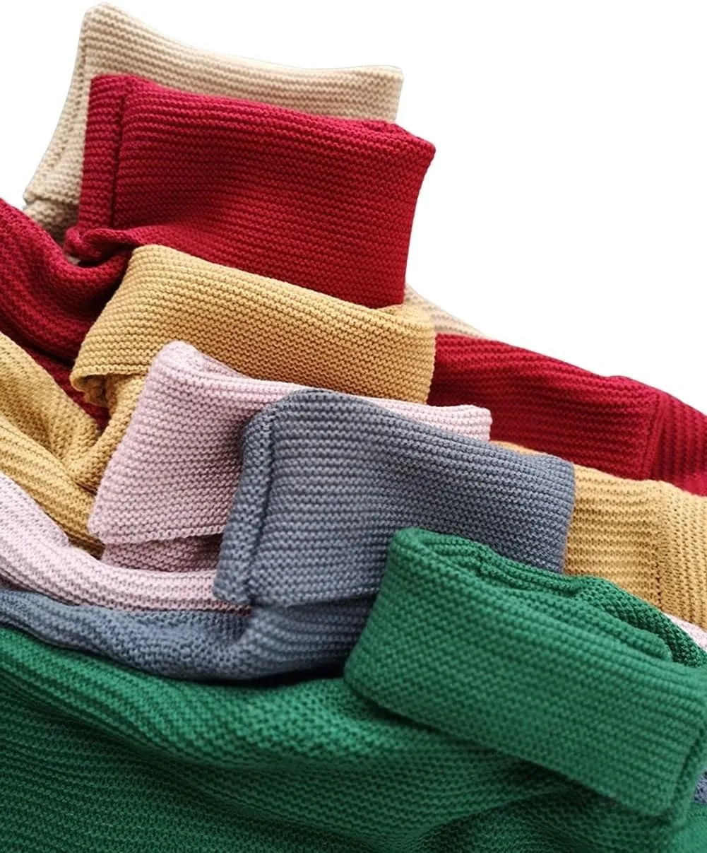 CHARTOU Women Chunky Knitted Turtleneck Sweater Oversized Cable Knit Sweater Pullover Warm Jumper Top