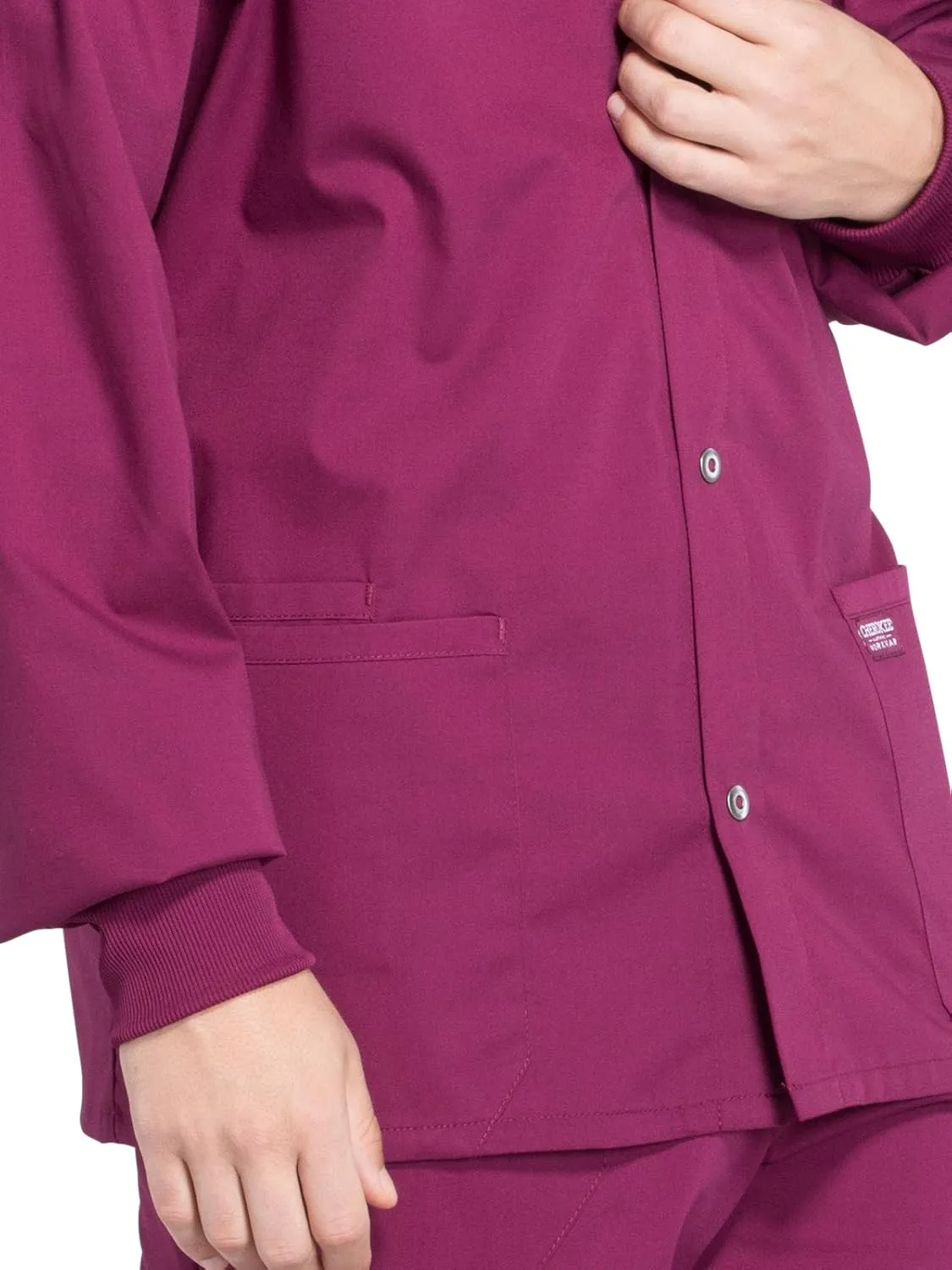 Cherokee Men's Medical Scrub Jacket Snap Front with Long Sleeve WW360
