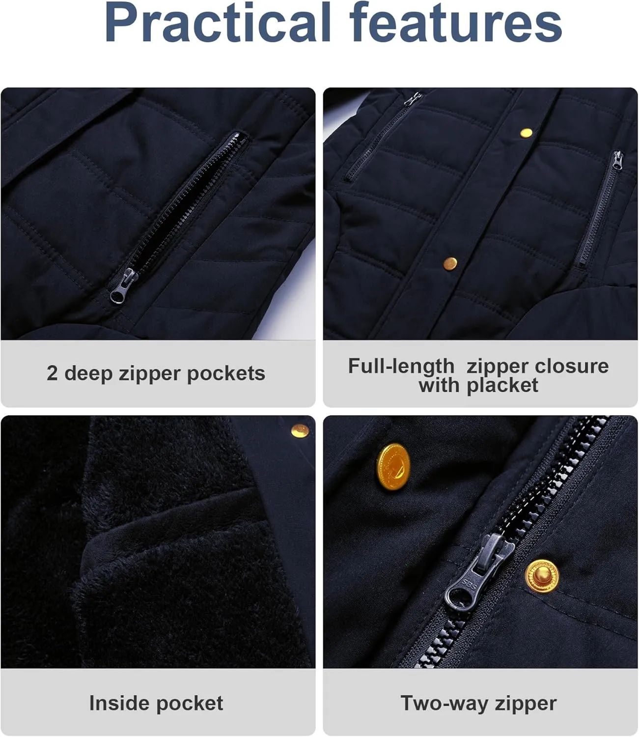 Chrisuno Women's Warm Winter Coat Velvet Puffer Jacket Quilted Faux Fur Hood