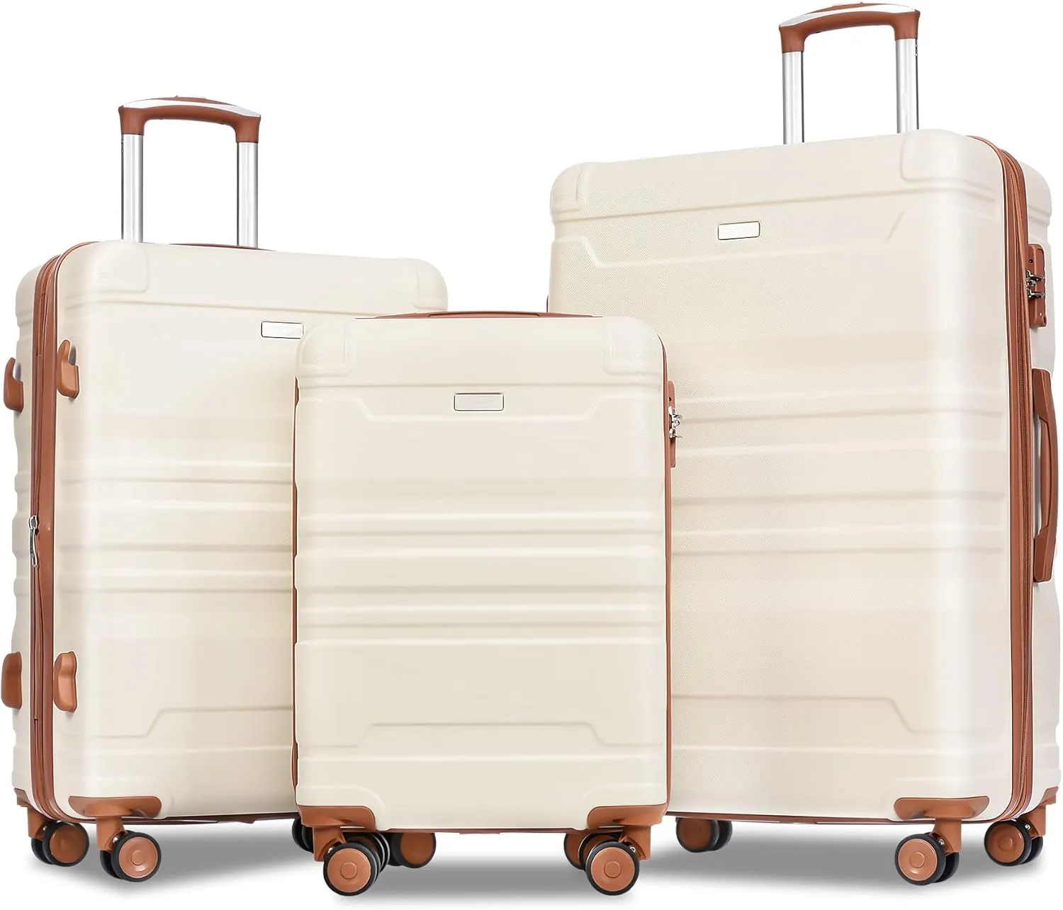 Clearance Luggage Hardside Lightweight Suitcase Sets - Expandable ABS Hardshell 3pcs with New Model Spinner Wheels Suitcase & TSA Lock