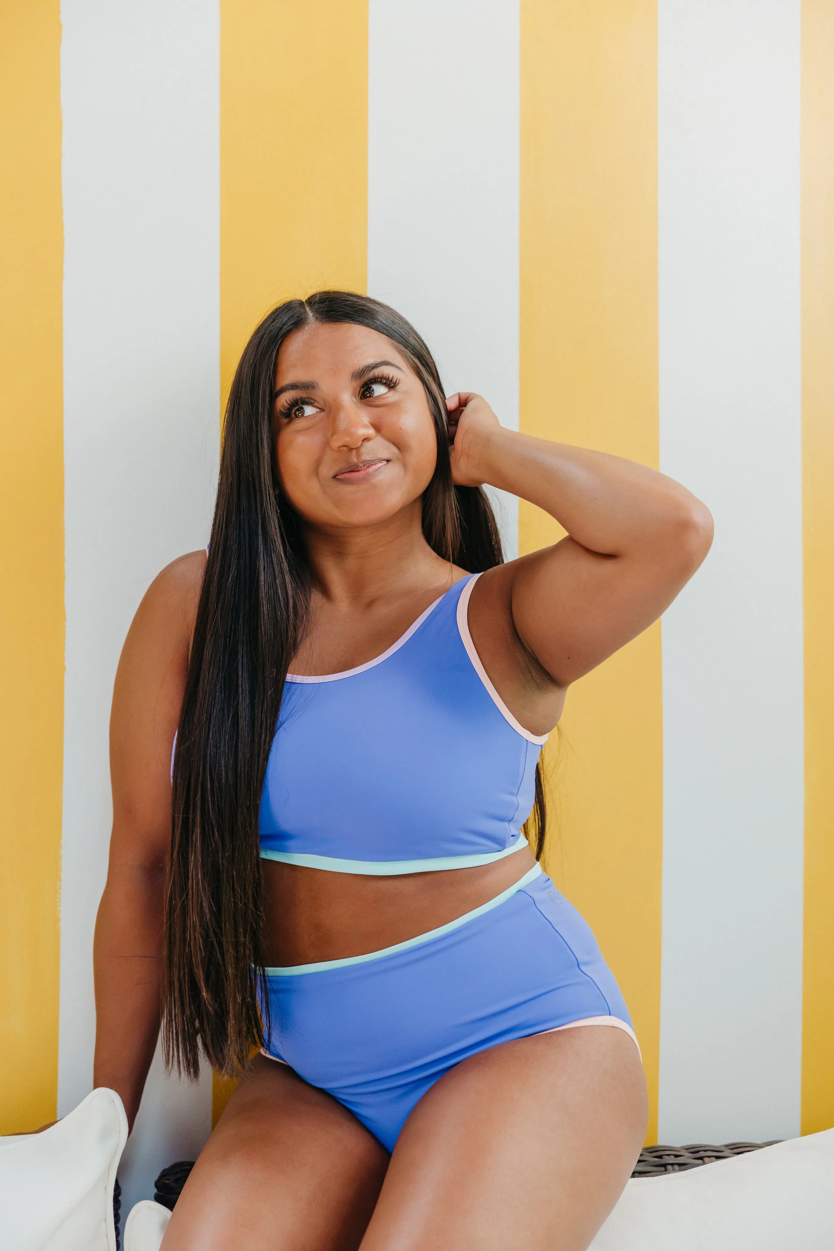 Coastal Bikini Top - Purple Colorblock