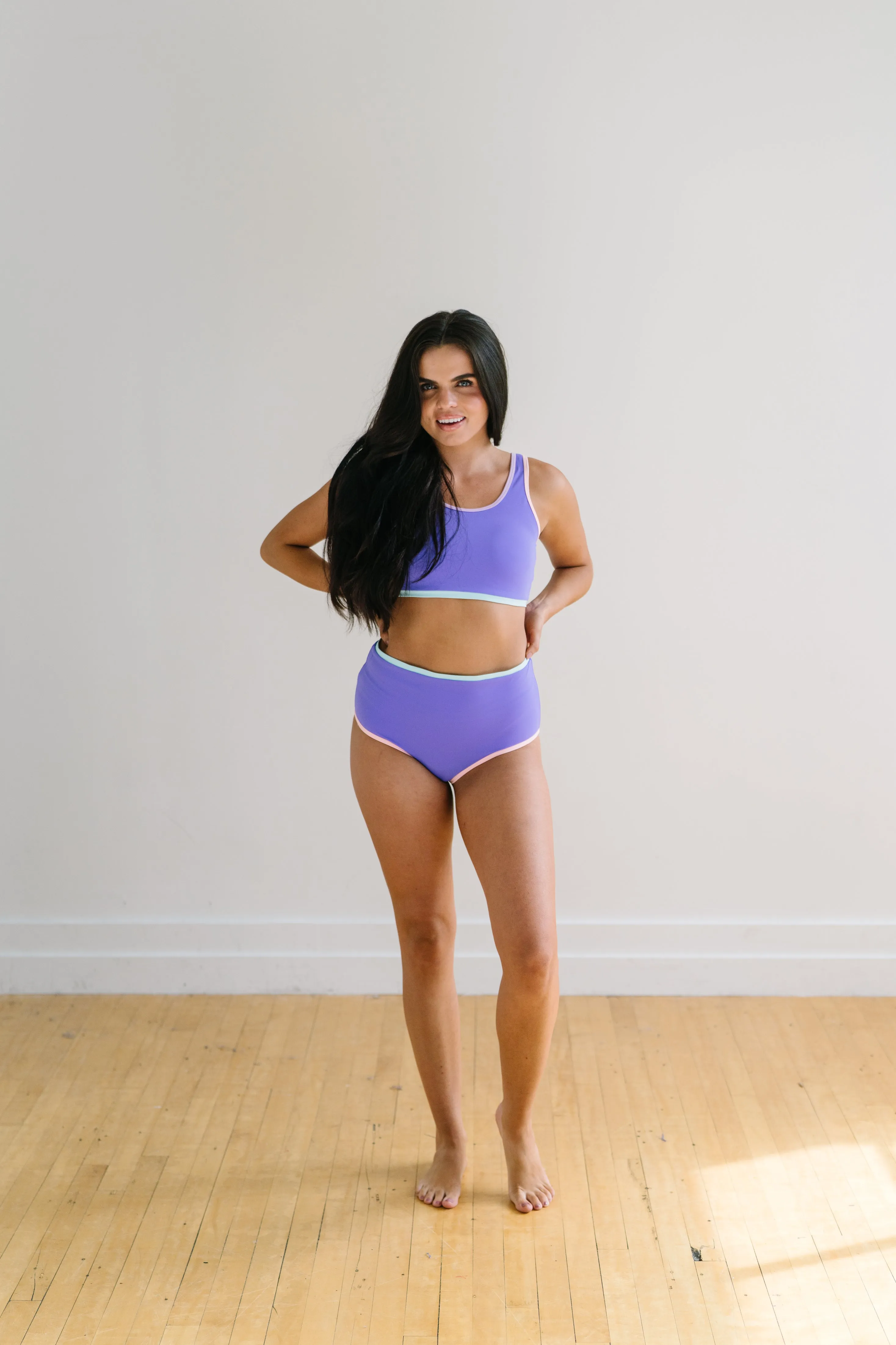 Coastal Bikini Top - Purple Colorblock