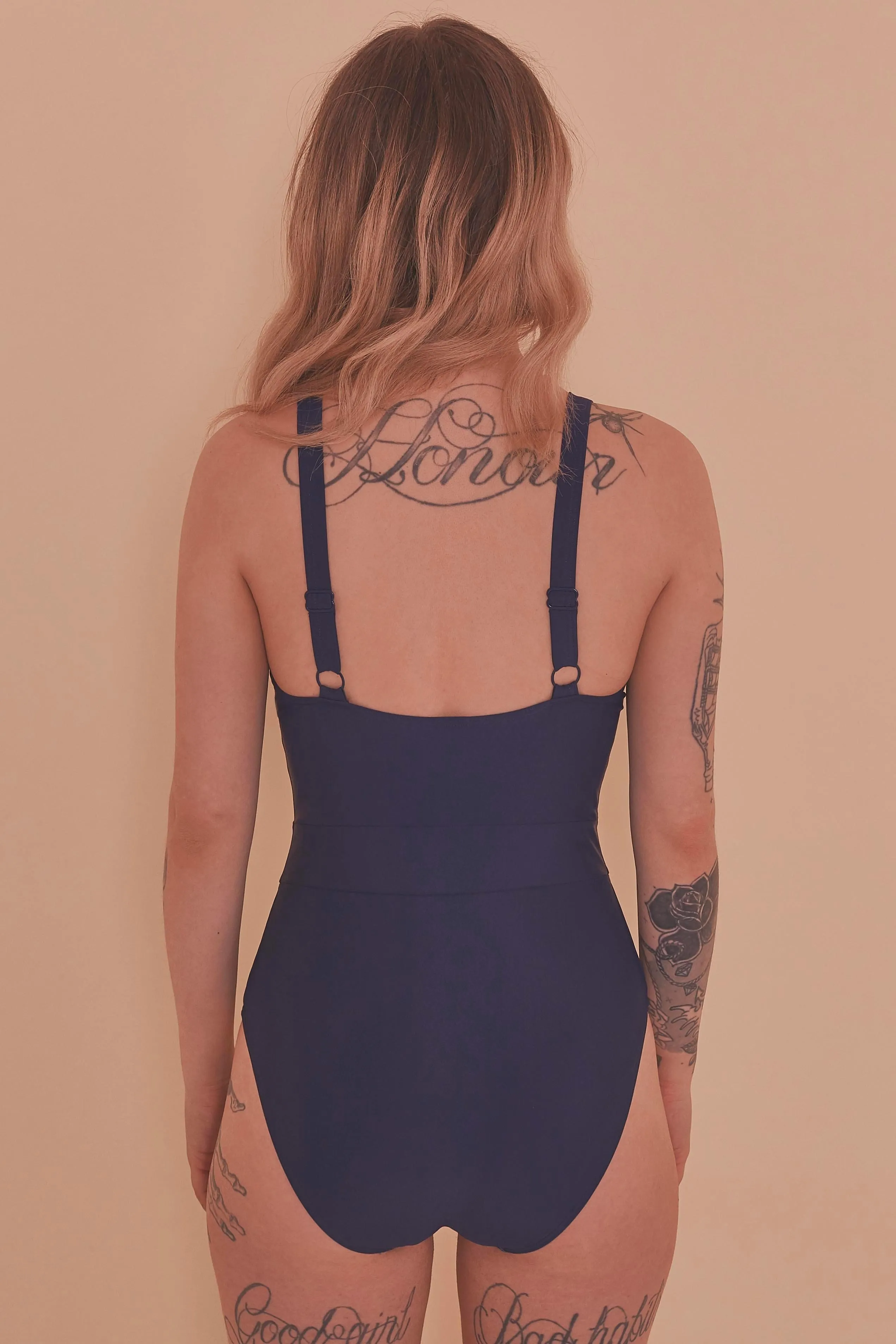 Collectif Nautical Striped Navy Swimsuit