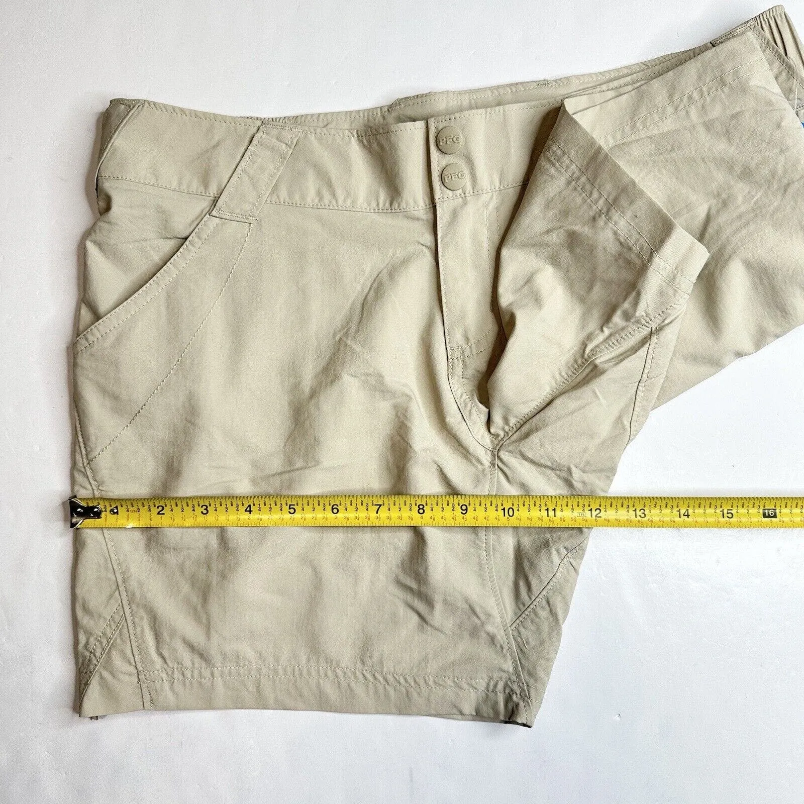 Columbia PFG Coral Point II Shorts Medium Beige Nylon Quick Dry UPF Hiking NEW