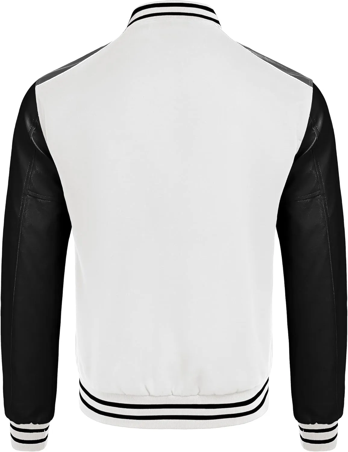 COOFANDY Mens Varsity Jacket Casual Leather Sleeve Baseball Letterman Bomber Jacket Coat