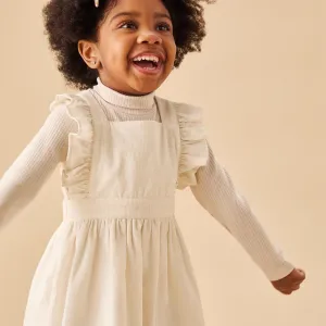 Corduroy Frilled Pinafore Dress