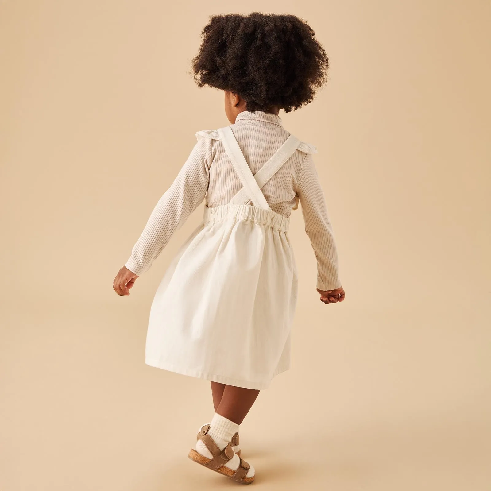 Corduroy Frilled Pinafore Dress