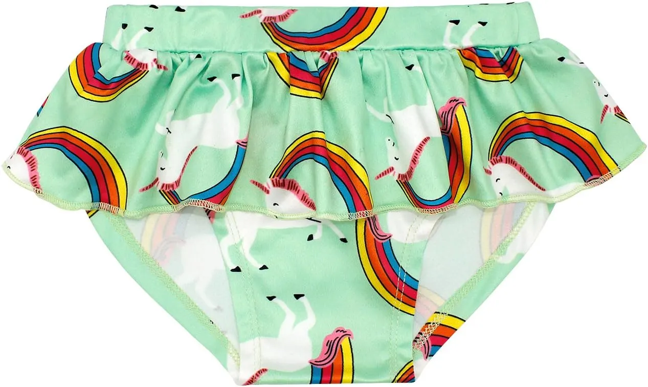 COTRIO Girls Swimsuit Rainbow Unicorn Tankini Swimwear Bathing Suit 2 Piece Beach Bikini for 2-10 Years Toddler Baby