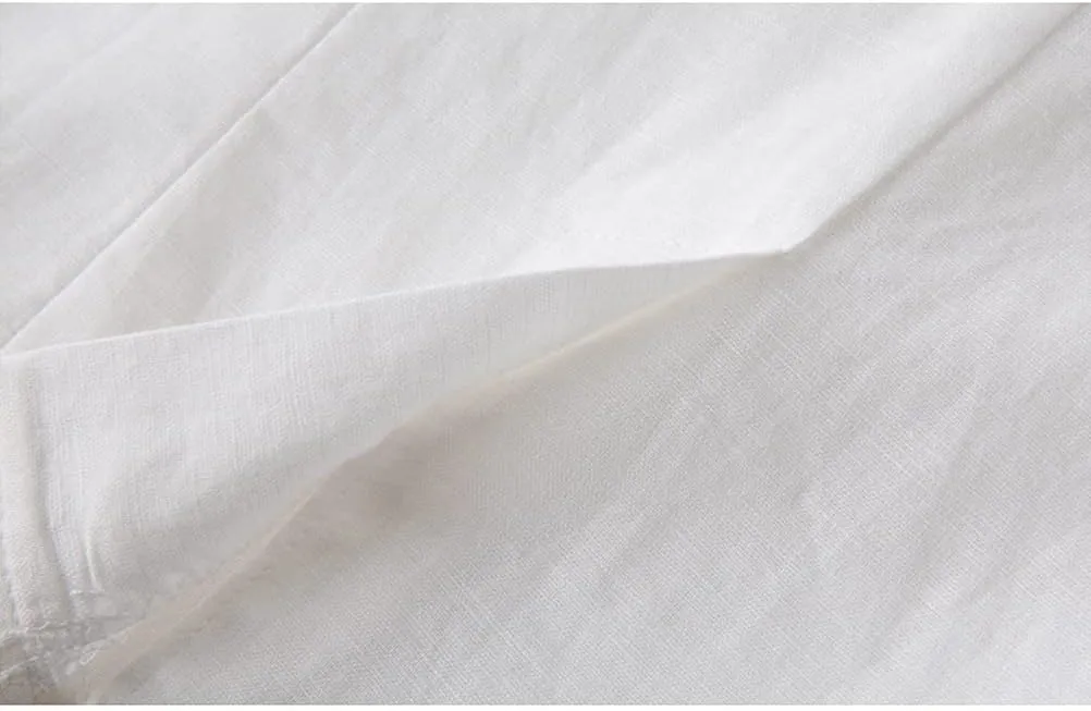 Cotton Linen Blazer for Womens Casual 3/4 Sleeve Open Front Linen Jackets
