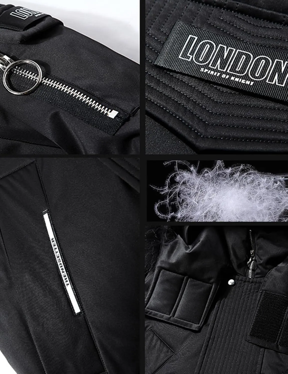 COZYPOIN Mens Long Puffer Jacket Winter Coat with Hood Waterproof Windproof Padded Down Parka