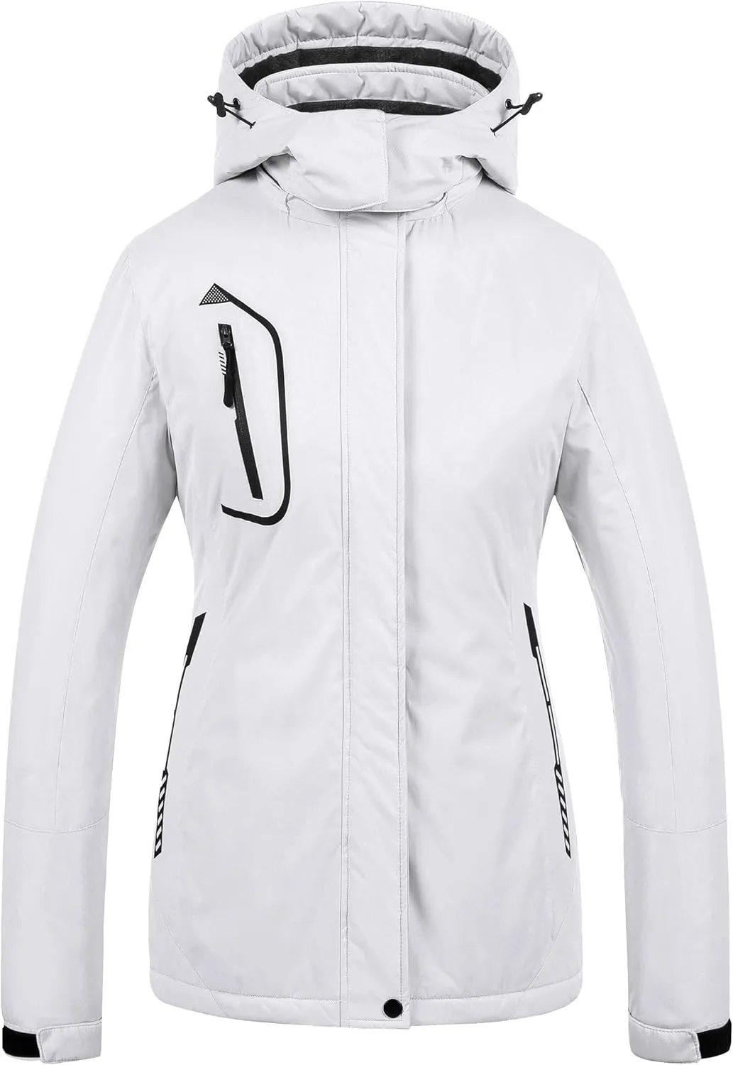 CREATMO US Women's Mountain Waterproof Ski Jacket Windproof Snowboarding Jacket Warm Winter Coat Raincoat