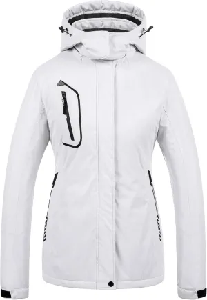 CREATMO US Women's Mountain Waterproof Ski Jacket Windproof Snowboarding Jacket Warm Winter Coat Raincoat