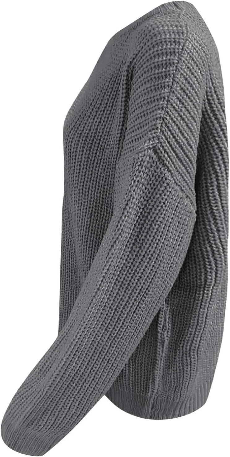 Crewneck Sweaters for Women Lightweight Striped Fall Knitted Color Block Pullover Soft Crew Neck Knit Blouse Tops
