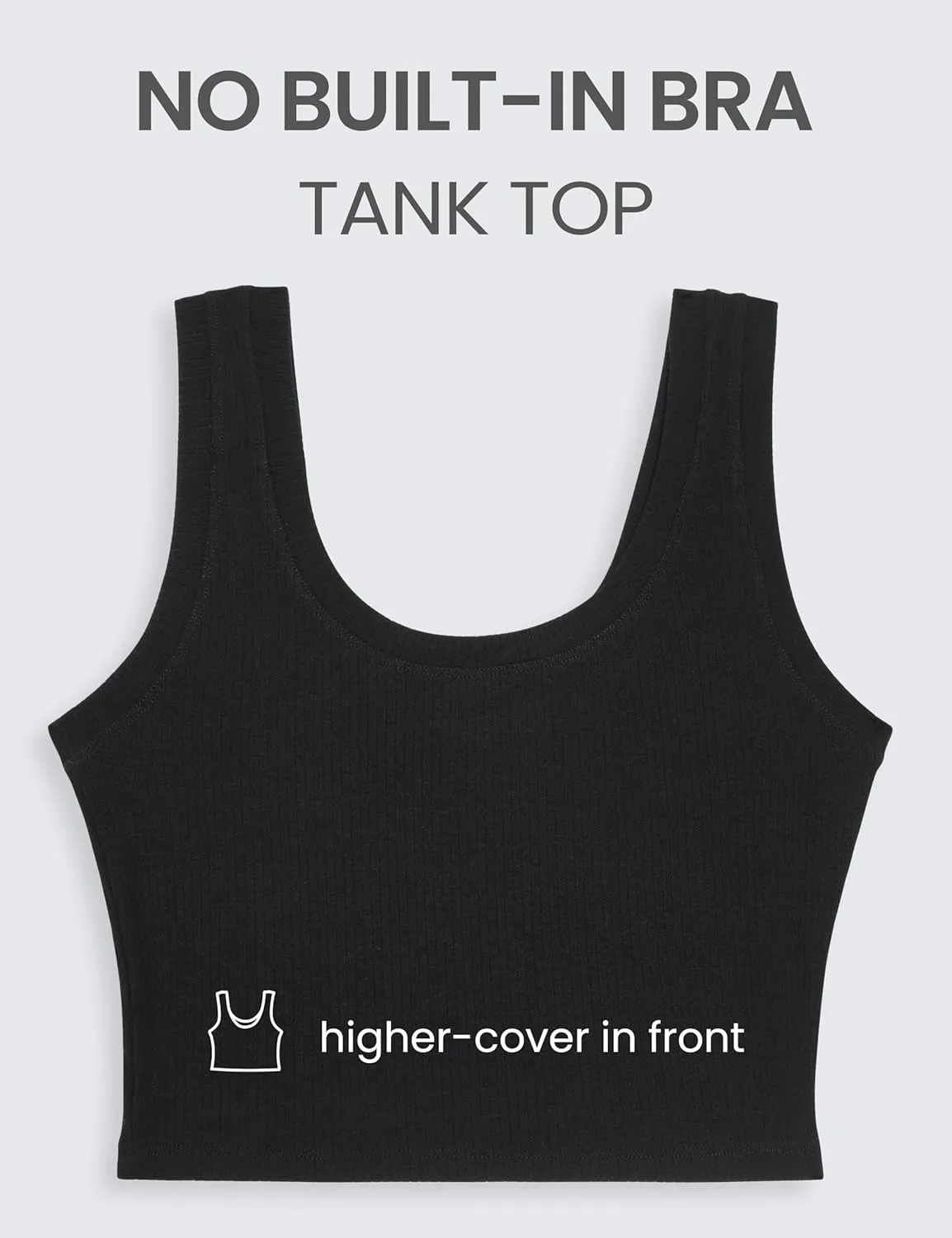 CRZ YOGA Ribbed Crop Fitted Tank Tops for Women Low U-Back Scoop Neck Casual Cropped Sleeveless Workout Yoga Shirt