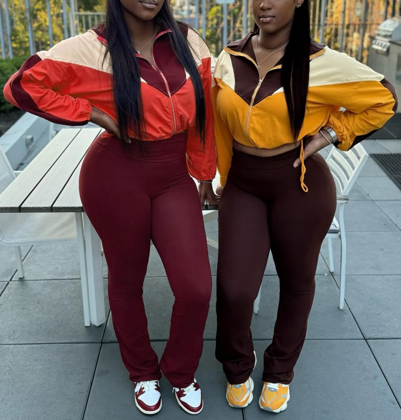 cu4eve Fall Two Piece Sets For Women 2024 Work Out Sets Gym Zip Up Cropped Jacket And Yoga Sweat Pants Track Suits