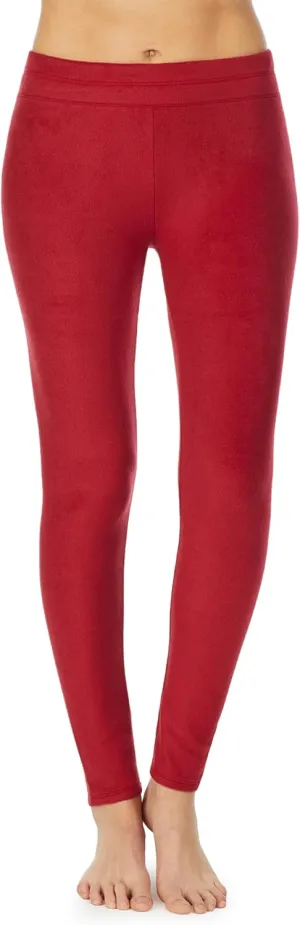Cuddl Duds Fleecewear with Stretch Leggings for Women - Thermal Fleece Lined Base Layer Tights - Cold Weather Winter Clothes
