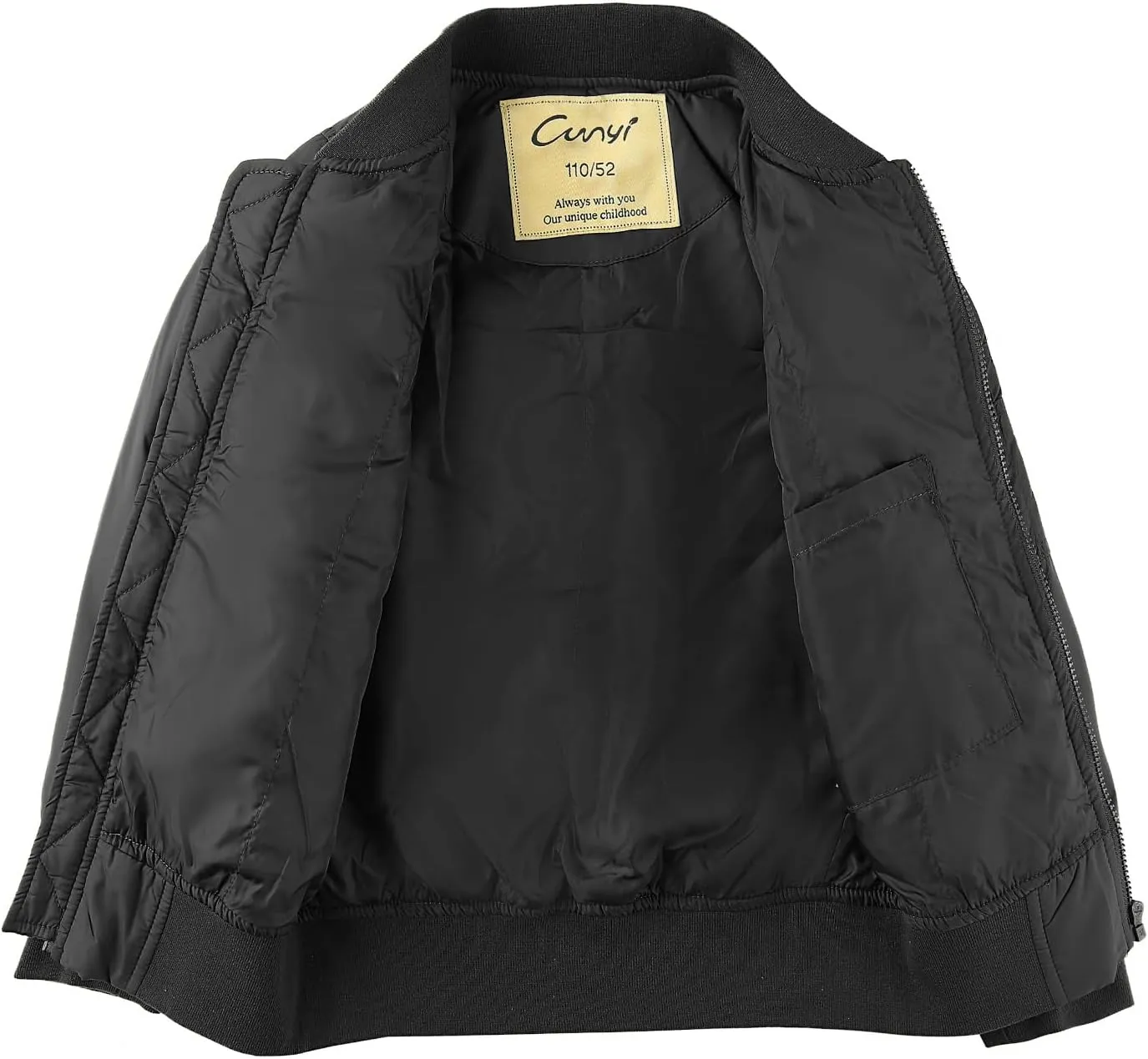 CUNYI Boys' Fashion Zip Up Bomber Jacket Windproof Flight Jacket Lightweight Windbreaker Outdoor