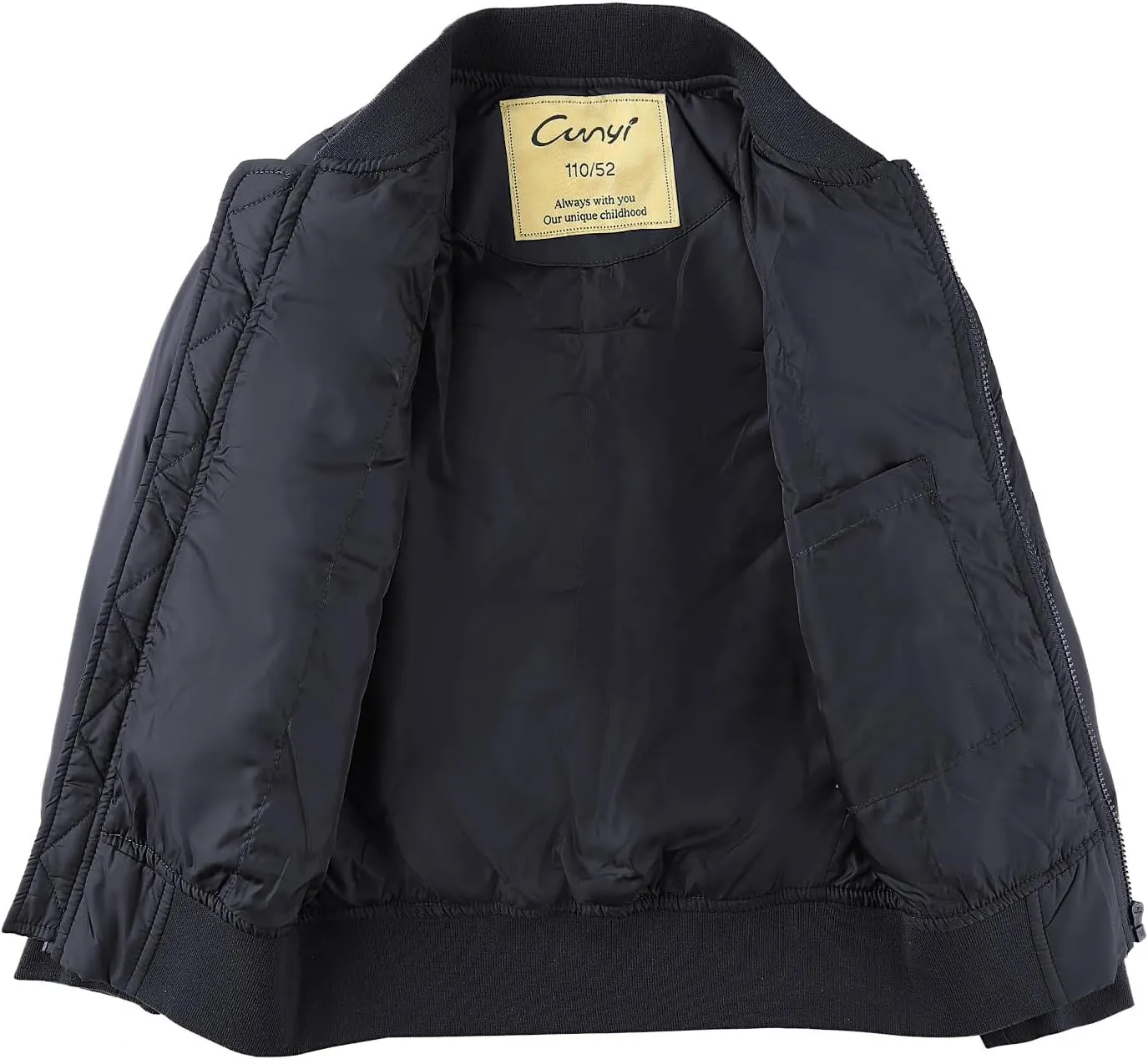 CUNYI Boys' Fashion Zip Up Bomber Jacket Windproof Flight Jacket Lightweight Windbreaker Outdoor