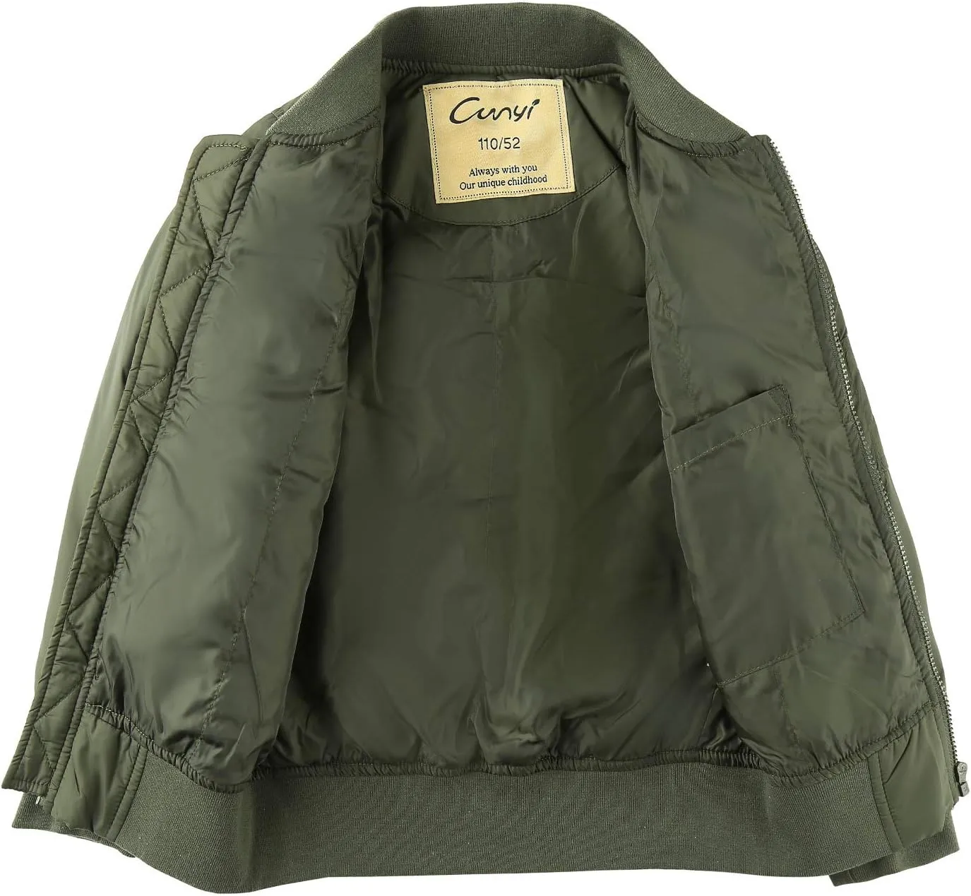 CUNYI Boys' Fashion Zip Up Bomber Jacket Windproof Flight Jacket Lightweight Windbreaker Outdoor