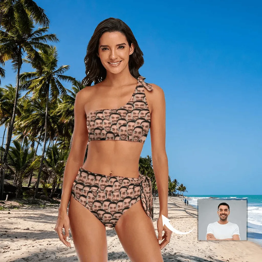 Custom Face Only You Swim Bikini Coverup Personalised Short Sarongs Beach Wrap For Women Girls