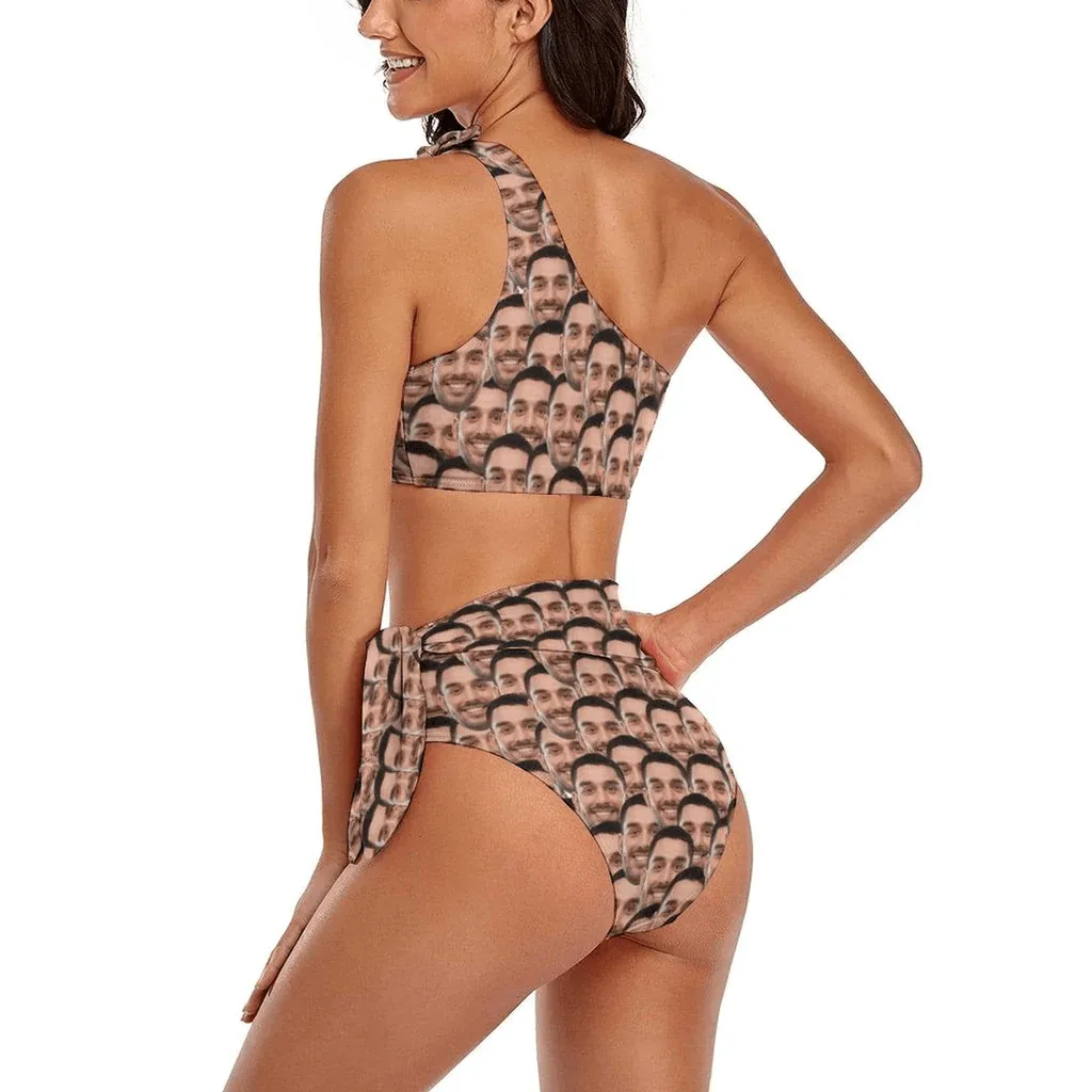 Custom Face Only You Swim Bikini Coverup Personalised Short Sarongs Beach Wrap For Women Girls