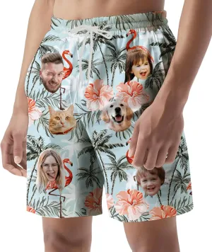 Custom Swim Trunks with Face ?C Funny Swim Trunks for Men, Personalized Board Shorts, Custom Swimwear, Unique Summer Outfit