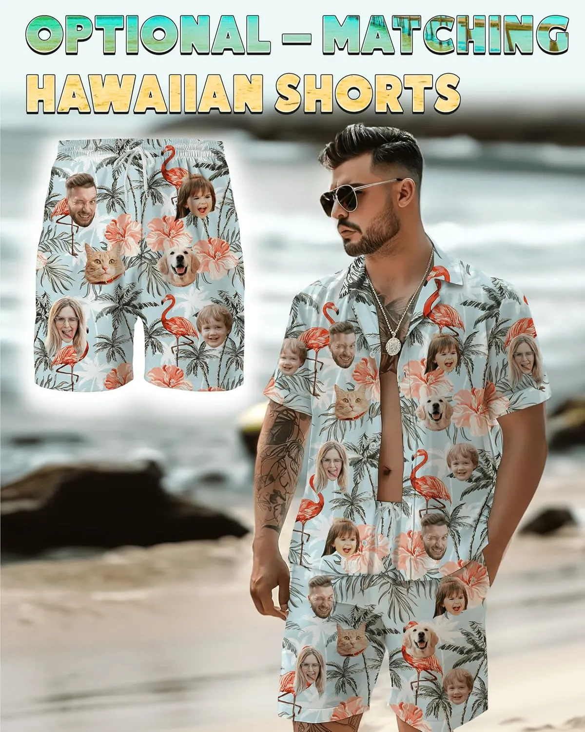 Custom Swim Trunks with Face ?C Funny Swim Trunks for Men, Personalized Board Shorts, Custom Swimwear, Unique Summer Outfit