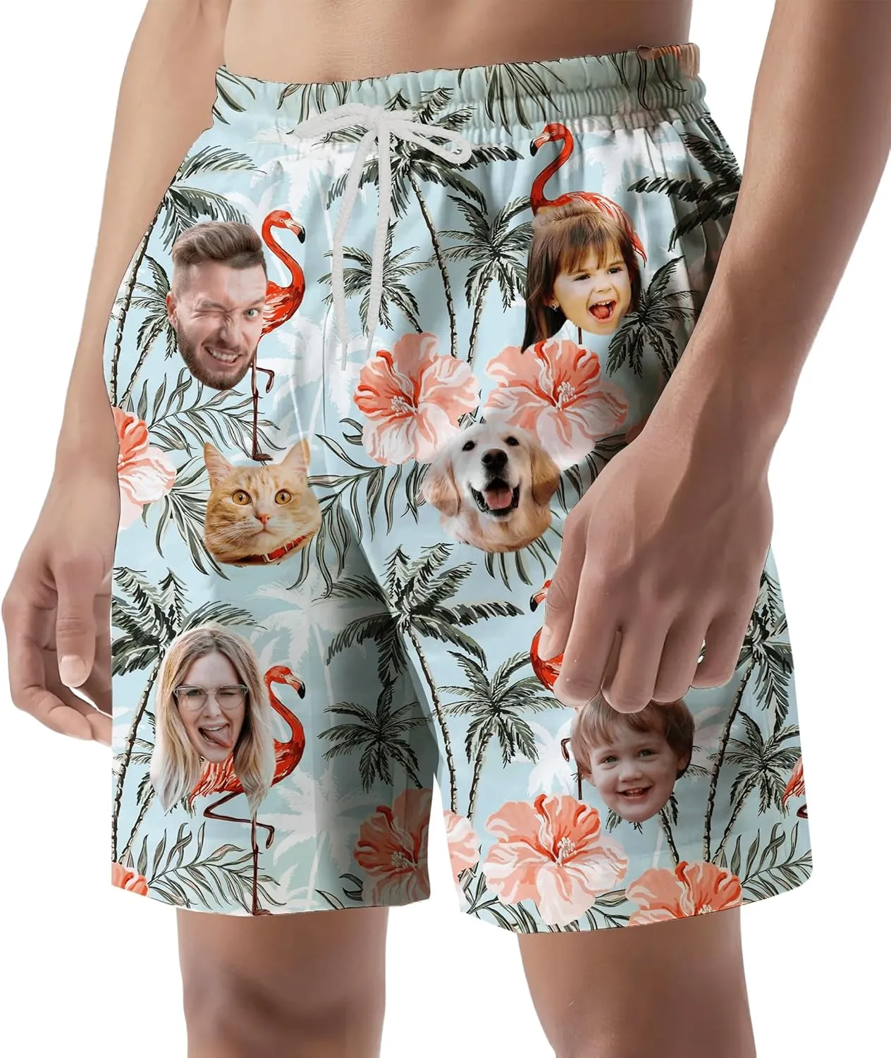 Custom Swim Trunks with Face ?C Funny Swim Trunks for Men, Personalized Board Shorts, Custom Swimwear, Unique Summer Outfit