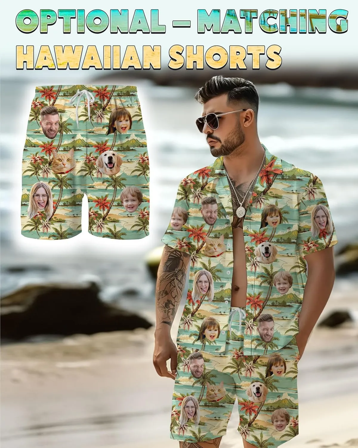 Custom Swim Trunks with Face ?C Funny Swim Trunks for Men, Personalized Board Shorts, Custom Swimwear, Unique Summer Outfit