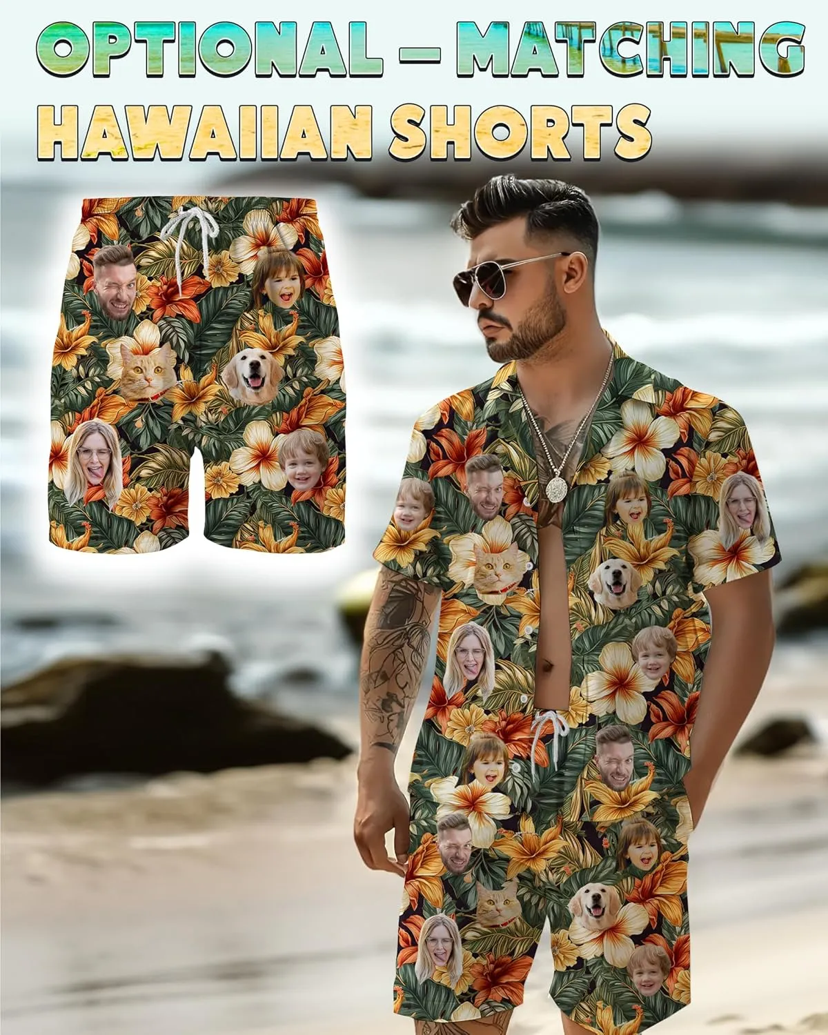 Custom Swim Trunks with Face ?C Funny Swim Trunks for Men, Personalized Board Shorts, Custom Swimwear, Unique Summer Outfit