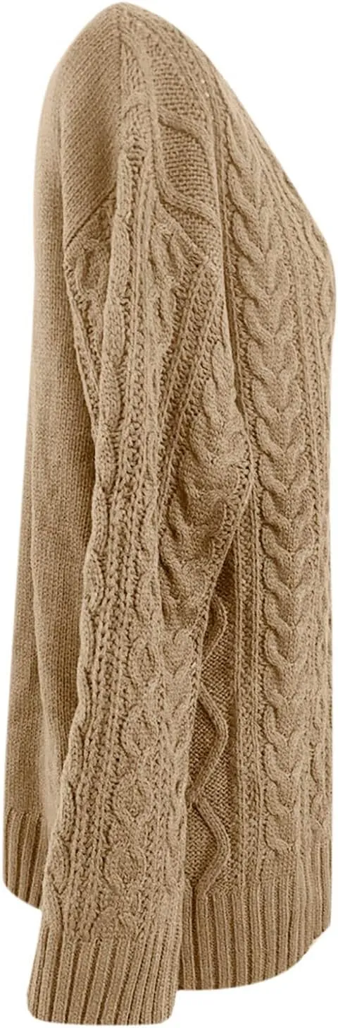 DASAYO Womens Long Sleeve Oversized Chunky Sweaters Casual Vneck Pullover Knit Sweater Fashion Fall Outfits Plus Size 2022