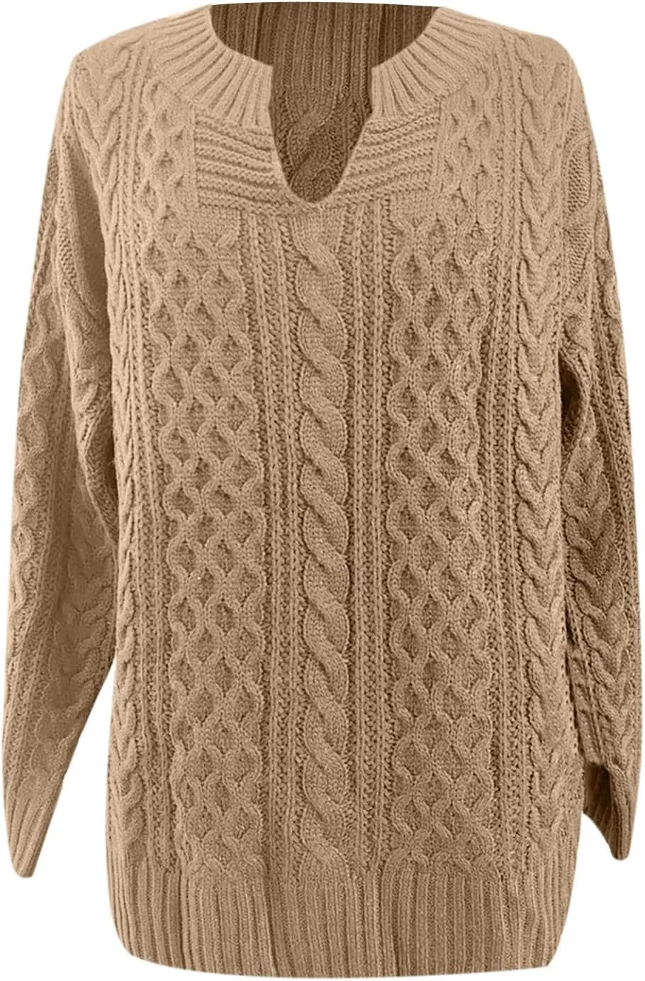 DASAYO Womens Long Sleeve Oversized Chunky Sweaters Casual Vneck Pullover Knit Sweater Fashion Fall Outfits Plus Size 2022