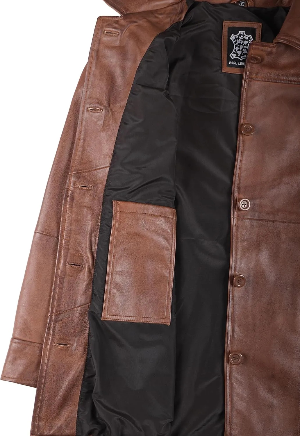 Decrum Leather Coats for Women - Carcoat Style Winter Fashion Womens Long Leather Jackets
