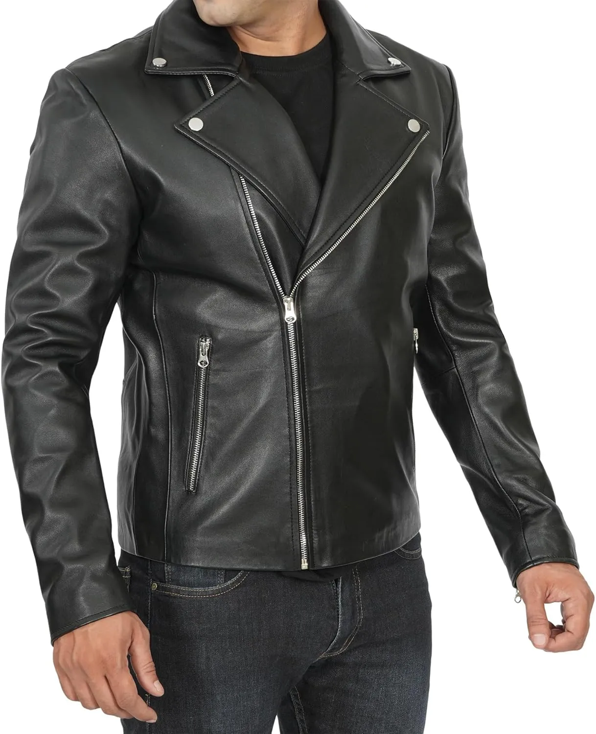 Decrum Leather Jacket Men - Real Lambskin Fashion Leather Jackets For Men