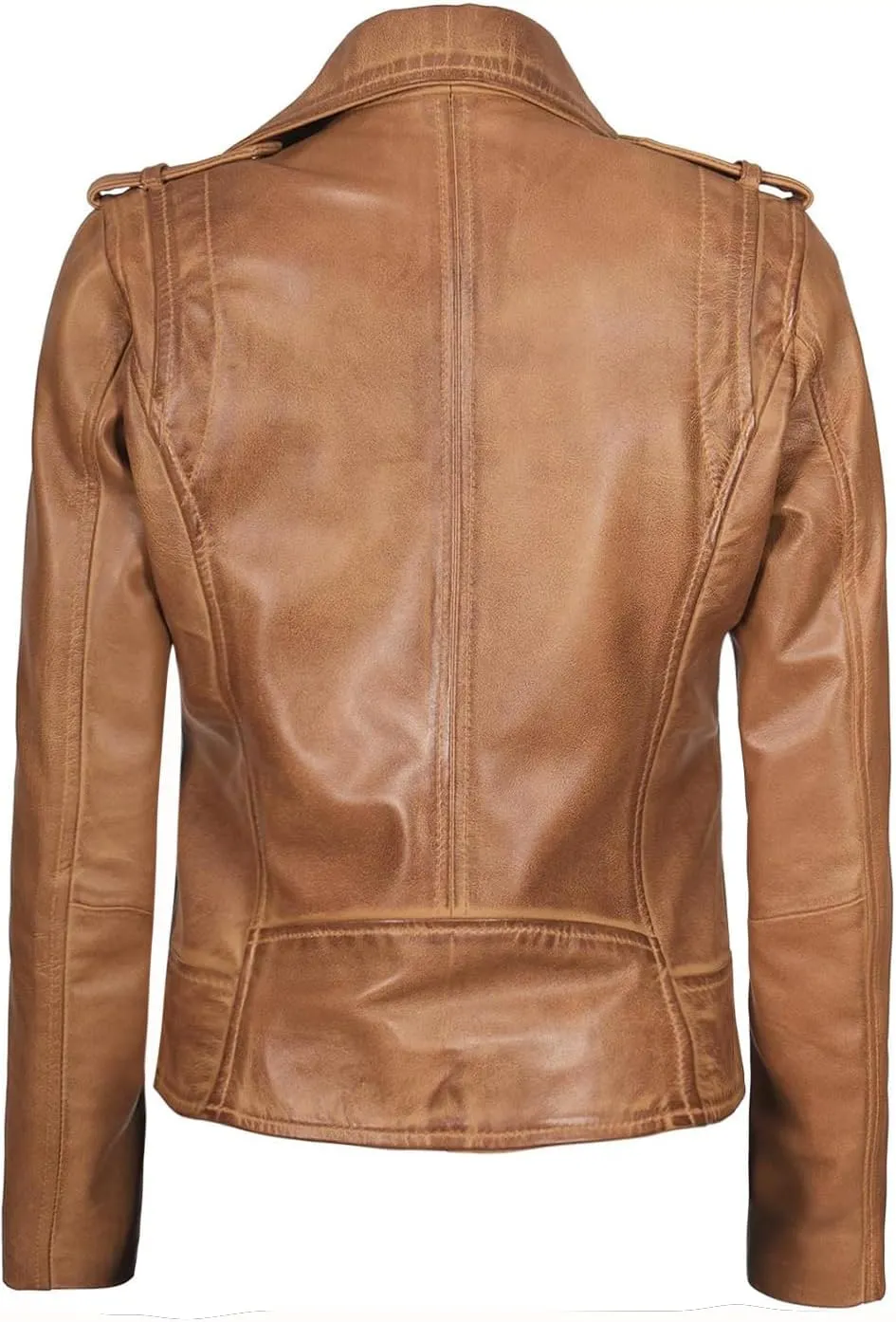 Decrum Leather Jacket Women - Real Lambskin Asymmetrical Style Casual Fashion Leather Jackets For Womens