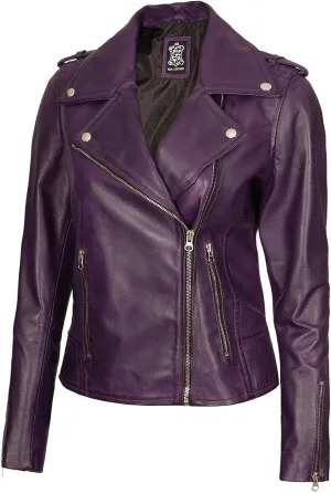Decrum Leather Jacket Women - Real Lambskin Asymmetrical Style Casual Fashion Leather Jackets For Womens