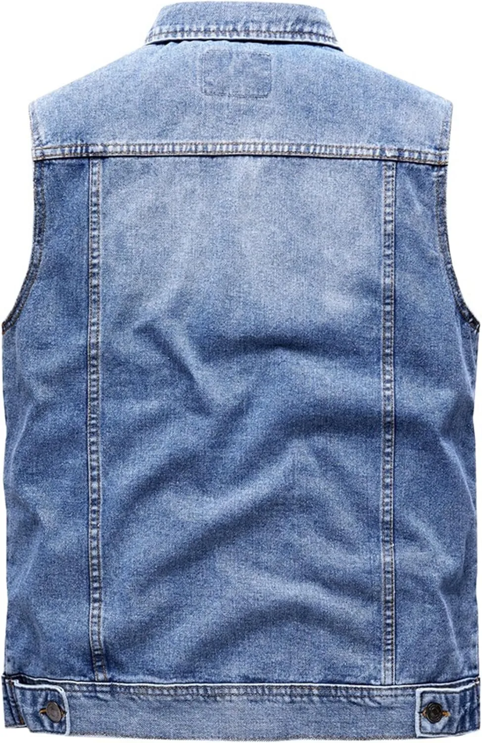 Denim Vest for Men Casual Sleeveless Button Down Denim Jacket Lapel Vintage Trucker Jeans Vests