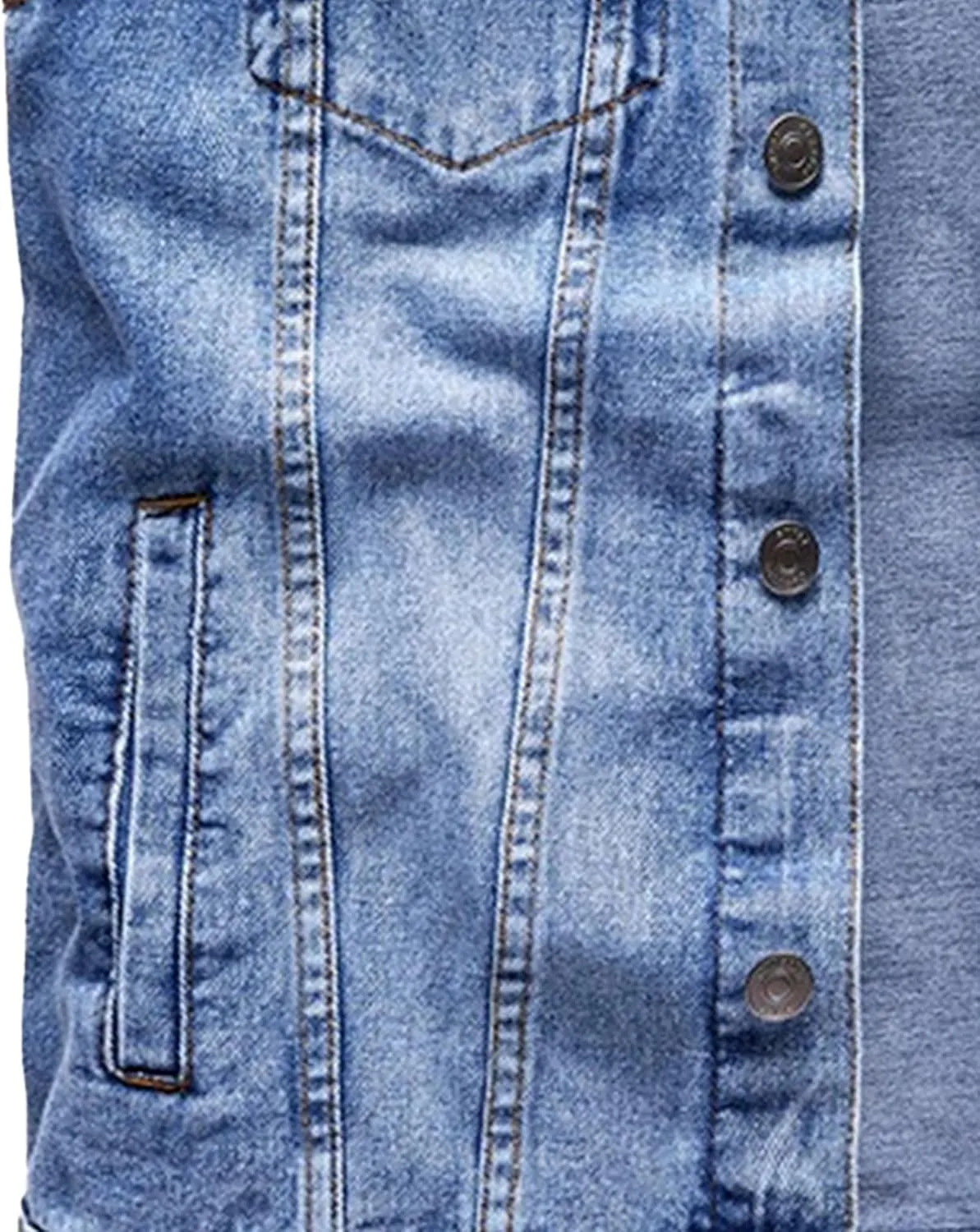 Denim Vest for Men Casual Sleeveless Button Down Denim Jacket Lapel Vintage Trucker Jeans Vests